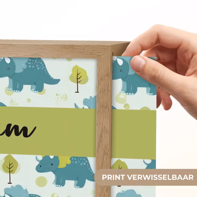Triceratop - Dino - Stippen - Boompjes Light Box met batterij (Wandlamp kind) middel -USP_websiteprintNL