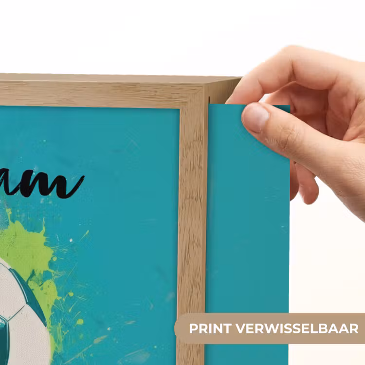 Voetbal - Abstract - Verfspatten - Groen Light Box met batterij (Wandlamp kind) middel -USP_websiteprintNL