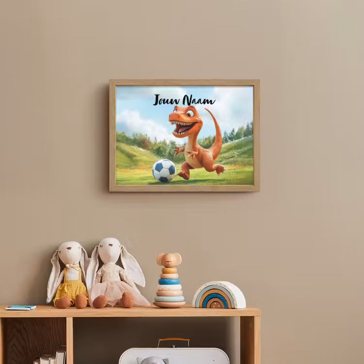 Voetbal - Dino - Sport Light Box met batterij (Wandlamp kind) middel -sfeer2_kind