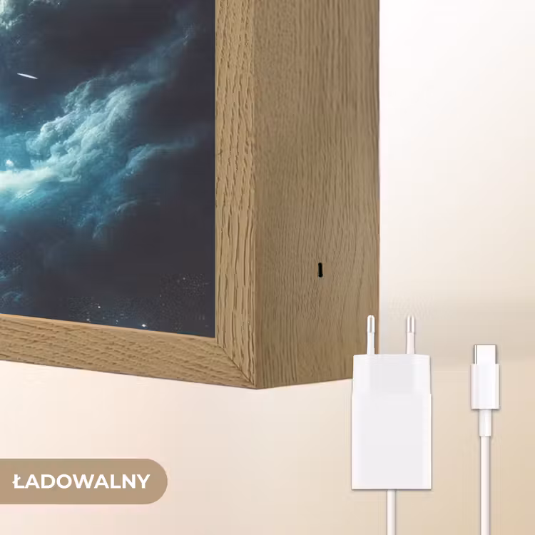 Voetbal - Galaxy - Ruimte - Sport - Blauw Light Box met batterij (Wandlamp kind) middel -USP_websiteoplaadbaarNL