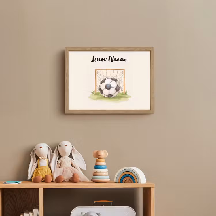 Voetbal - Goal - Gras - Beige Light Box met batterij (Wandlamp kind) middel -sfeer2_kind