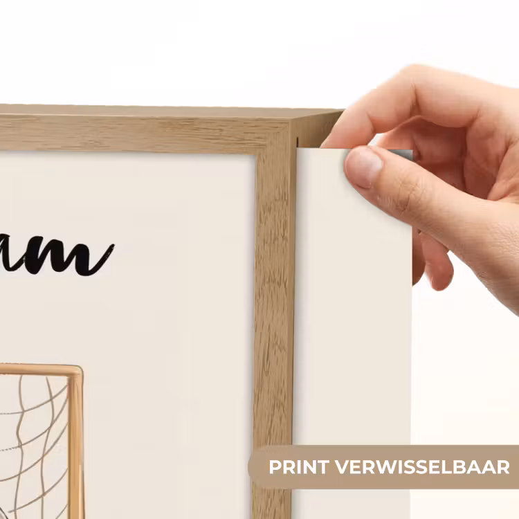 Voetbal - Goal - Gras - Beige Light Box met batterij (Wandlamp kind) middel -USP_websiteprintNL