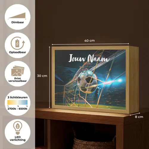 Voetbal - Goal - Sport - Jongens Light Box met batterij (Wandlamp kind) middel -USP_websiteoverzichtNL