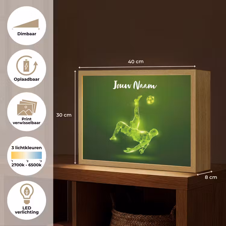 Voetbal - Groen - Omhaal Light Box met batterij (Wandlamp kind) middel -USP_websiteoverzichtNL