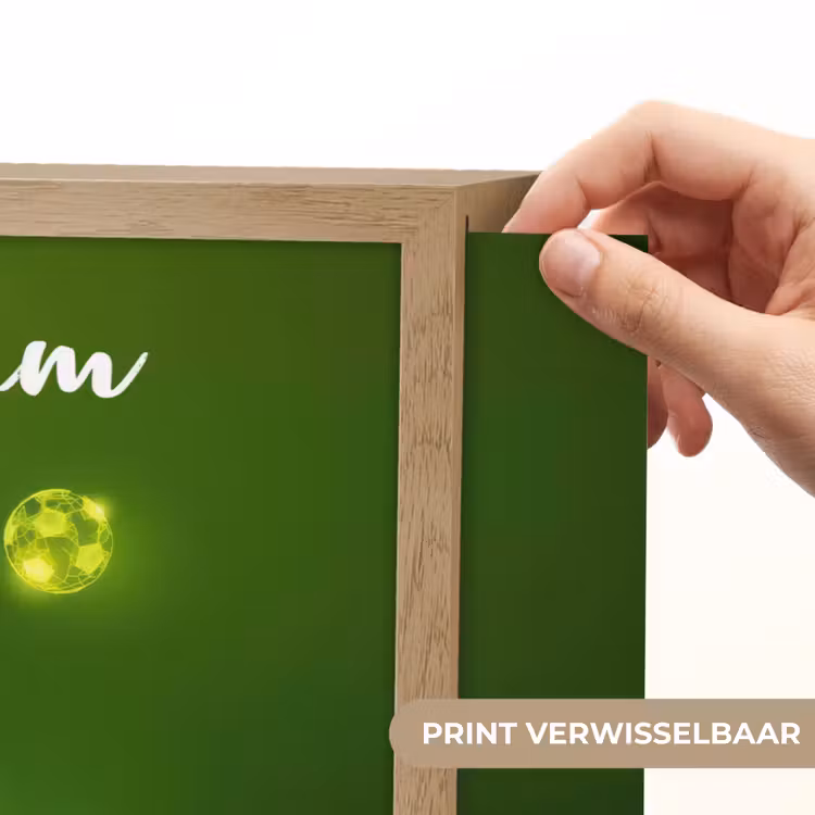 Voetbal - Groen - Omhaal Light Box met batterij (Wandlamp kind) middel -USP_websiteprintNL