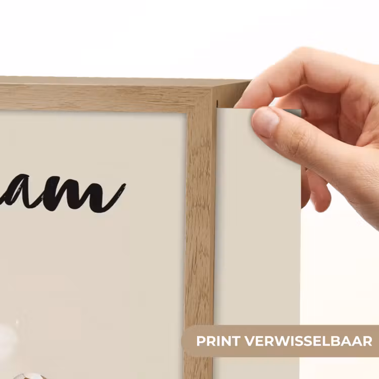 Voetbal - Jongen - Beige - Minimalistisch Light Box met batterij (Wandlamp kind) middel -USP_websiteprintNL
