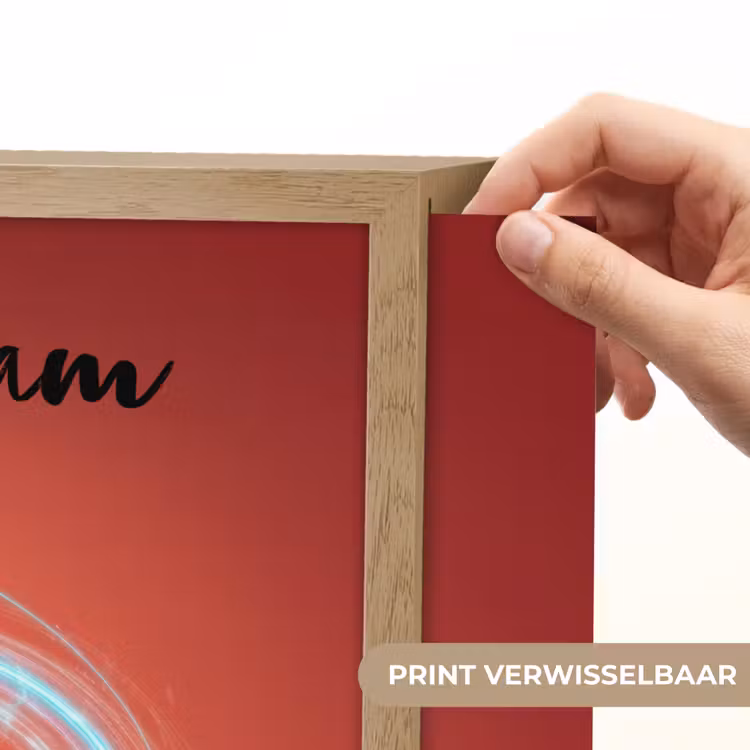 Voetbal - Jongen - Rood - Lichtcirkel Light Box met batterij (Wandlamp kind) middel -USP_websiteprintNL