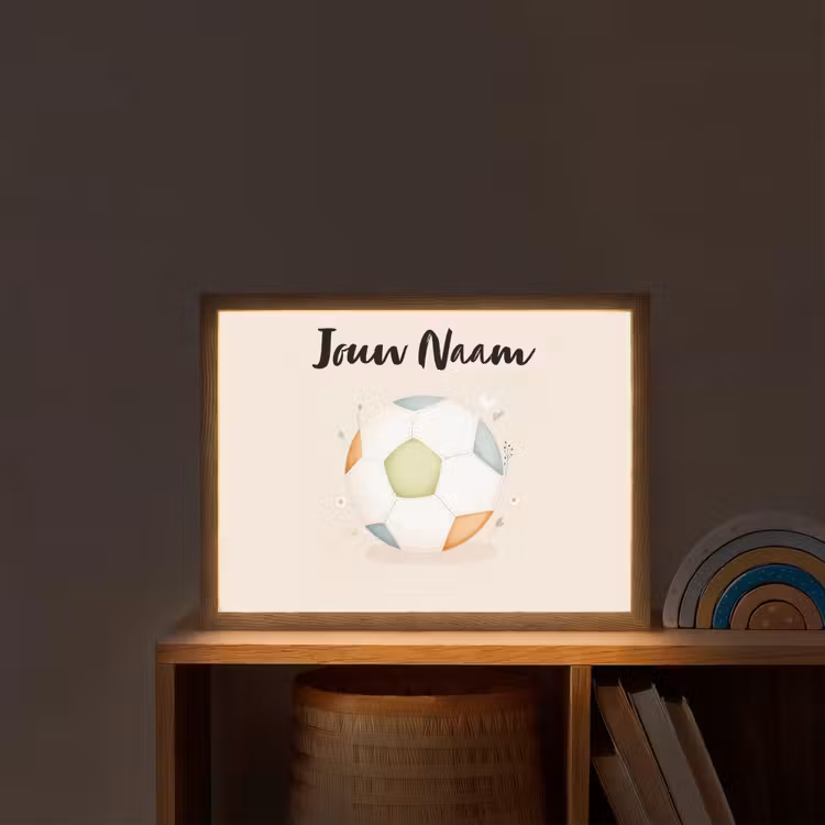 Voetbal - Rond - Pastel Light Box met batterij (Wandlamp kind) middel -sfeer1_kind