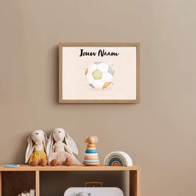 Voetbal - Rond - Pastel - Stippen Light Box met batterij (Wandlamp kind) middel -sfeer2_kind