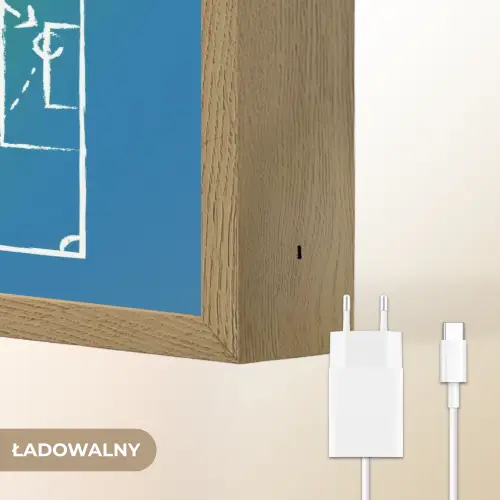 Voetbal - Tactiek - Spel - Groen - Blauw Light Box met batterij (Wandlamp kind) middel -USP_websiteoplaadbaarNL