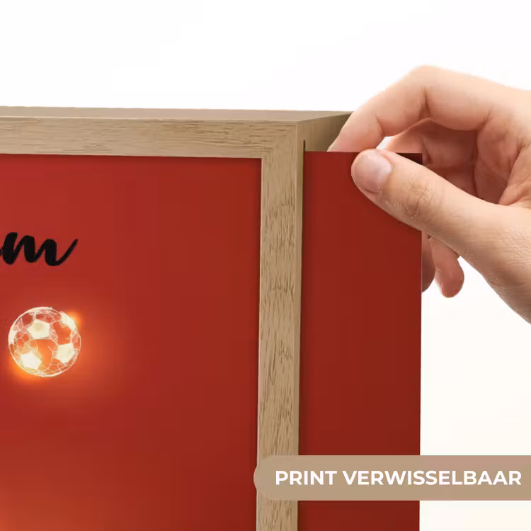 Voetballer - Omhaal - Rood - Neon Light Box met batterij (Wandlamp kind) middel -USP_websiteprintNL