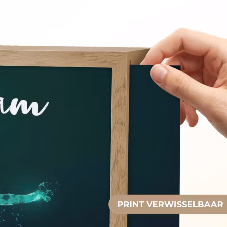Voetballer - Trap - Blauw - Digitaal Light Box met batterij (Wandlamp kind) middel -USP_websiteprintNL