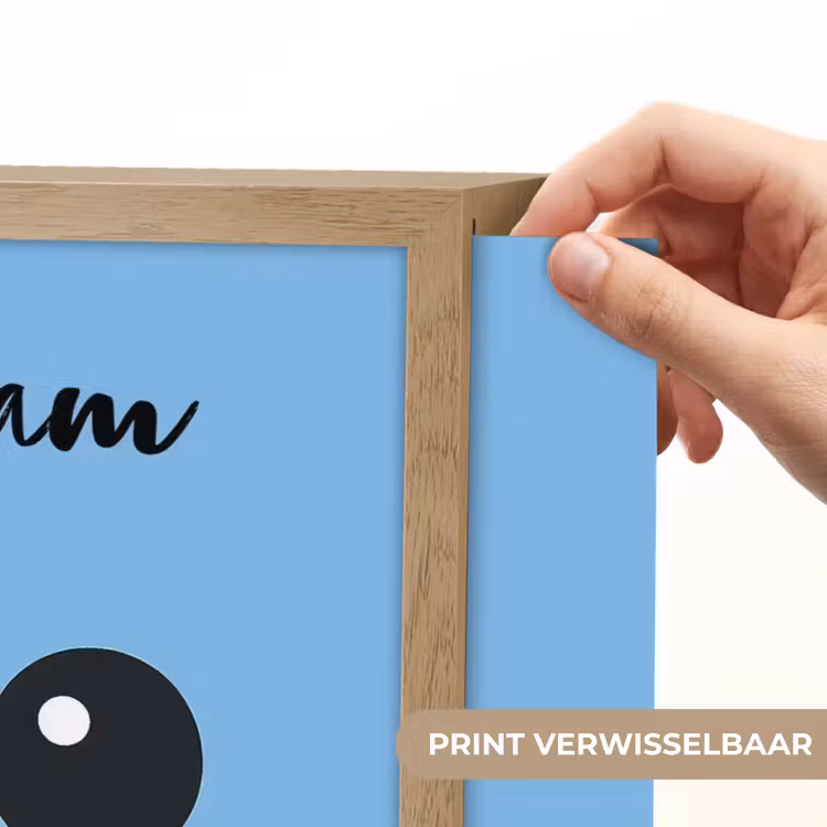 Vogel - Blauw - Gezicht Light Box met batterij (Wandlamp kind) middel -USP_websiteprintNL