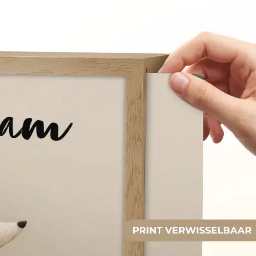 Vos - Gele bloemen - Minimalistisch Light Box met batterij (Wandlamp kind) middel -USP_websiteprintNL