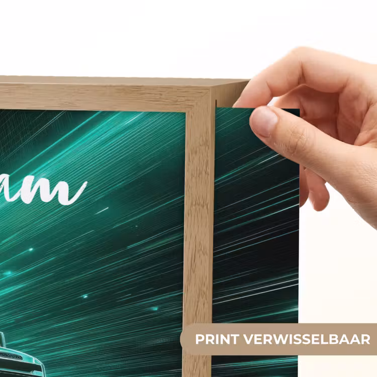 Vrachtwagen - Stad - Groen - Neon Light Box met batterij (Wandlamp kind) middel -USP_websiteprintNL
