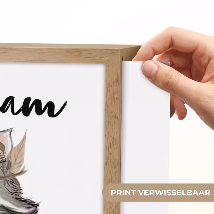 Wasbeer - Dier - Bosdieren Light Box met batterij (Wandlamp kind) middel -USP_websiteprintNL