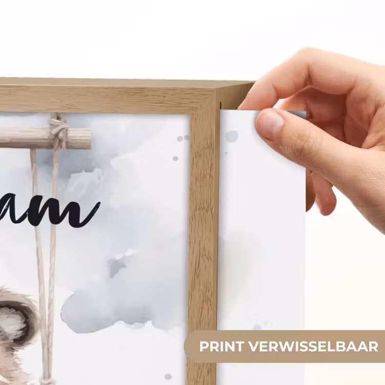 Wasbeer - Dier - Kinderen Light Box met batterij (Wandlamp kind) middel -USP_websiteprintNL