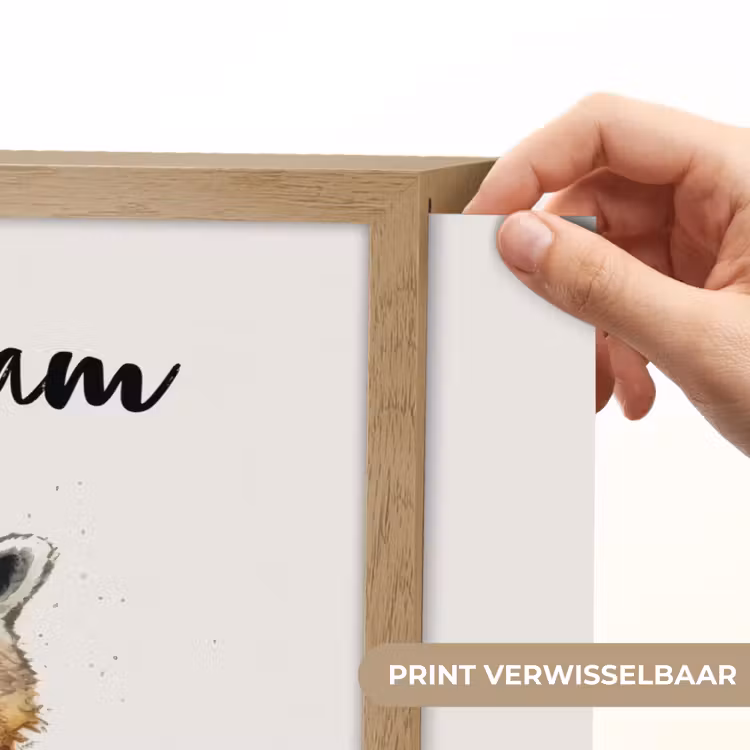 Wasbeer - Waterverf - Kleuren - Dieren - Kids Light Box met batterij (Wandlamp kind) middel -USP_websiteprintNL