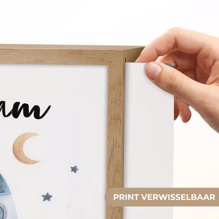 Waterverf - Planeten - Sterren - Raket Light Box met batterij (Wandlamp kind) middel -USP_websiteprintNL