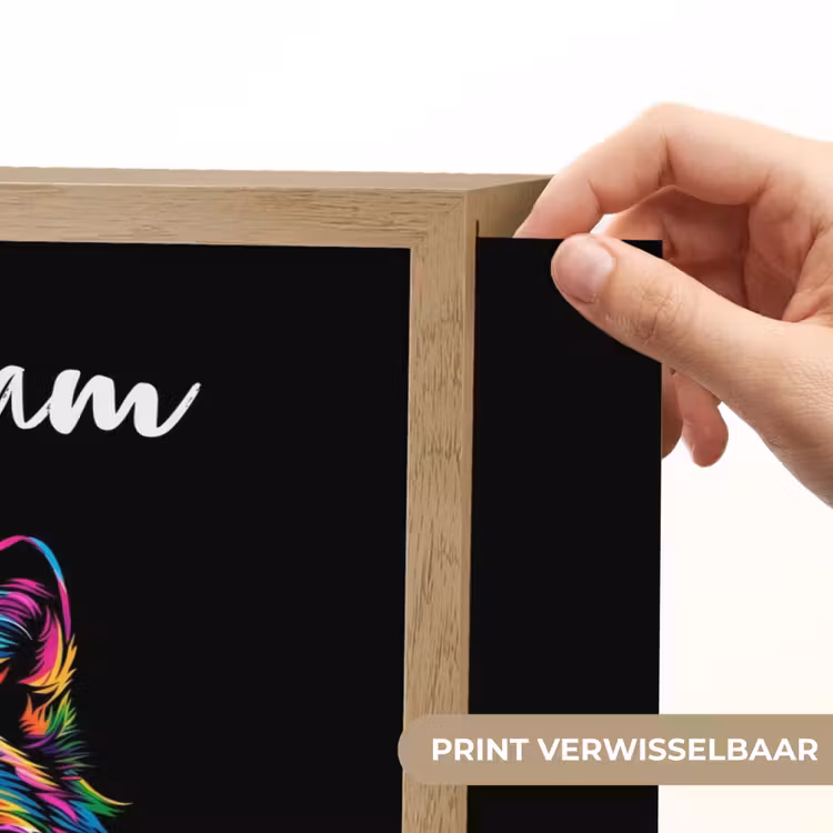 Wolf - Kleurrijk - Zwart - Dieren - Neon Light Box met batterij (Wandlamp kind) middel -USP_websiteprintNL