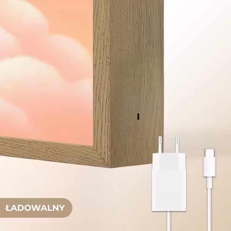 Wolken - Vos - Oranje - Sterren Light Box met batterij (Wandlamp kind) middel -USP_websiteoplaadbaarNL