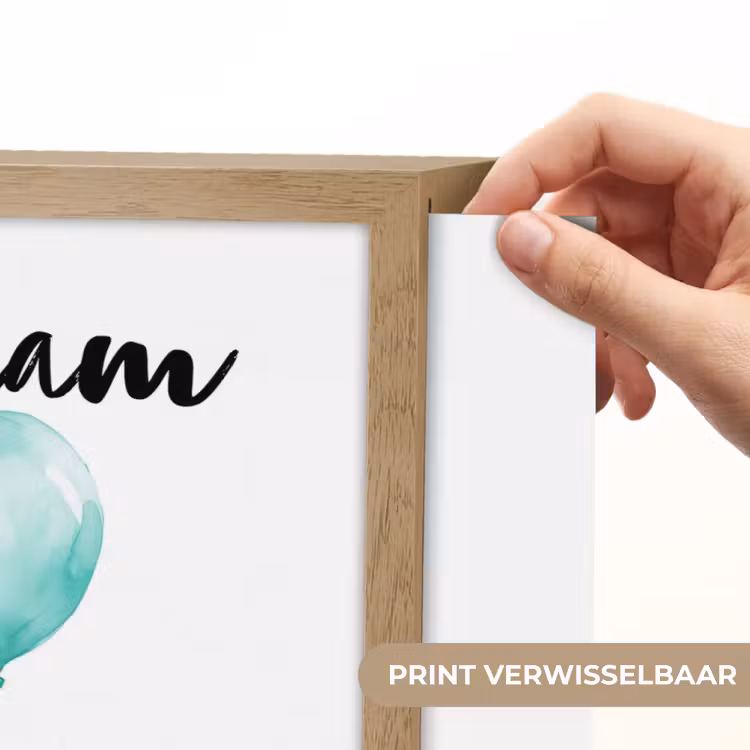 Zebra - Baby dier - Blauwe ballon Light Box met batterij (Wandlamp kind) middel -USP_websiteprintNL