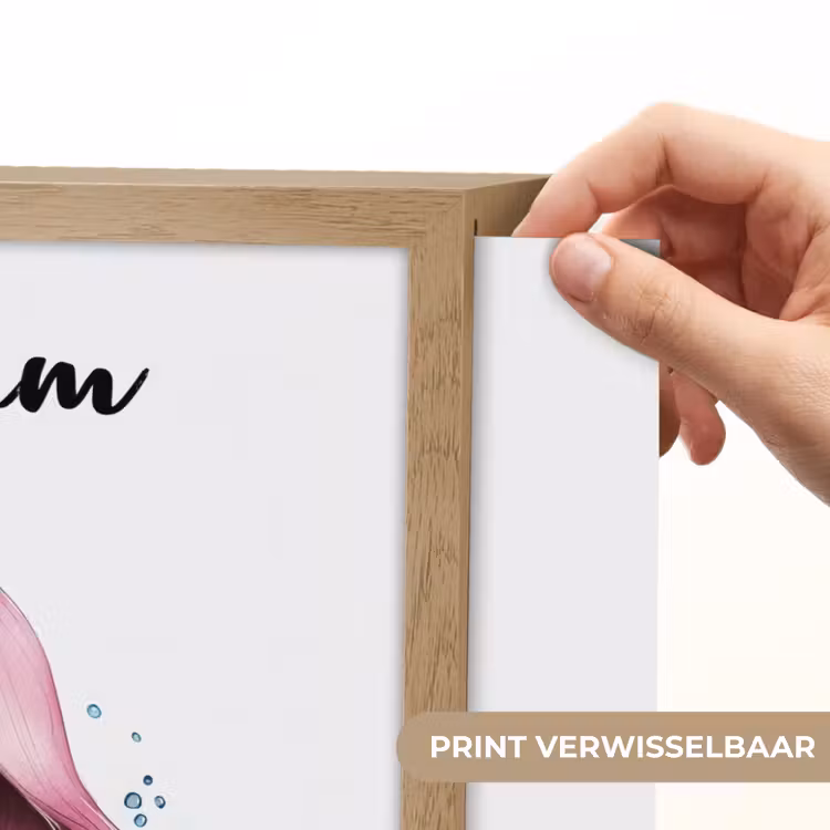 Zeemeermin - Roze Light Box met batterij (Wandlamp kind) middel -USP_websiteprintNL