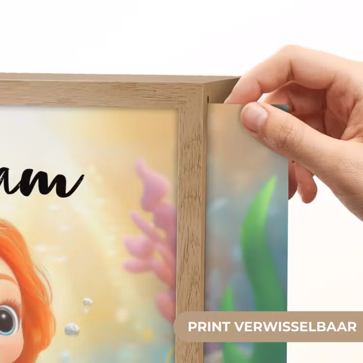 Zeemeermin - Vissen - Koraal Light Box met batterij (Wandlamp kind) middel -USP_websiteprintNL