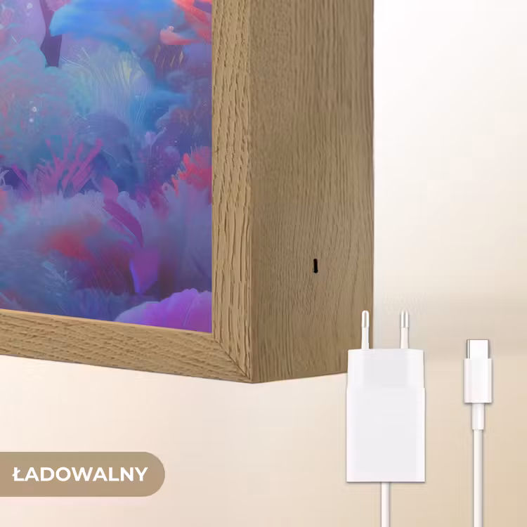 Zeemeerminnenstaart - Koraal - Water Light Box met batterij (Wandlamp kind) middel -USP_websiteoplaadbaarNL