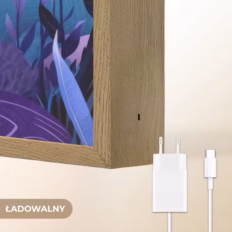 Zeemeerminnenstaart - Onderwaterplanten - Paars - Blauw Light Box met batterij (Wandlamp kind) middel -USP_websiteoplaadbaarNL