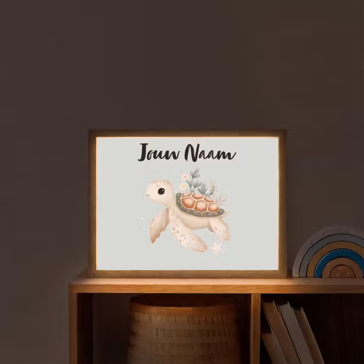 Zeeschildpad - Onderwaterwereld - Pastel Light Box met batterij (Wandlamp kind) middel -sfeer1_kind