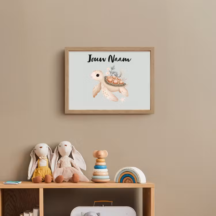 Zeeschildpad - Onderwaterwereld - Pastel Light Box met batterij (Wandlamp kind) middel -sfeer2_kind