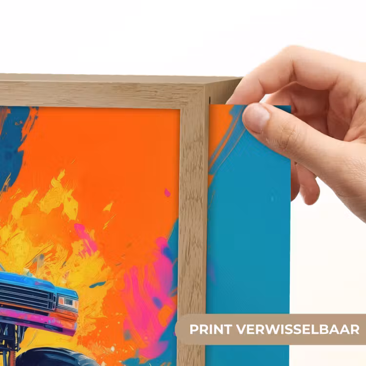 Monstertruck - Abstract - Verfspatten - Kleurrijk Light Box met batterij (Wandlamp kind) middel -USP_websiteprintNL