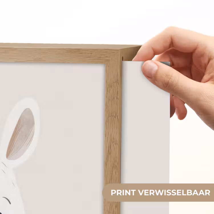 Neushoorn - Wilde dieren - Pastel kleuren Light Box met batterij (Wandlamp kind) middel -USP_websiteprintNL