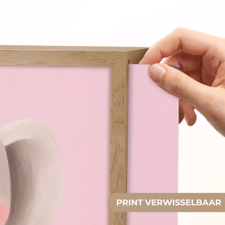 Olifant - Baby - Roze - Cartoon Light Box met batterij (Wandlamp kind) middel -USP_websiteprintNL