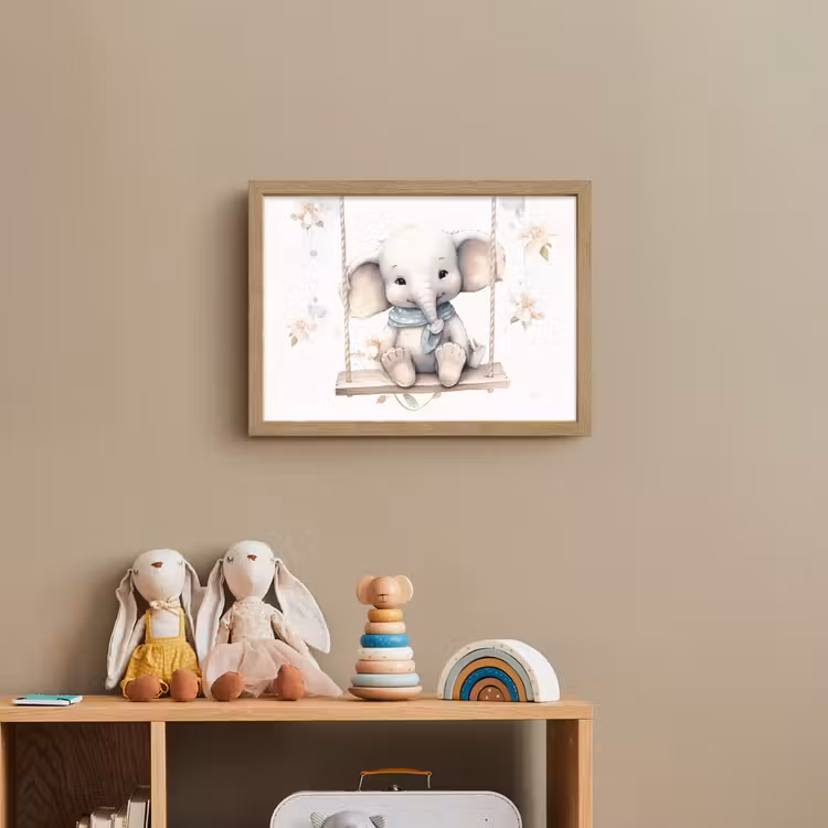 Olifant - Dier - Kinderen Light Box met batterij (Wandlamp kind) middel -sfeer2_kind