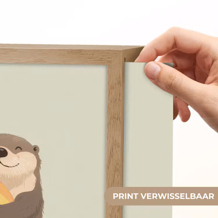 Otter - Strandbal - Kleurrijk Light Box met batterij (Wandlamp kind) middel -USP_websiteprintNL