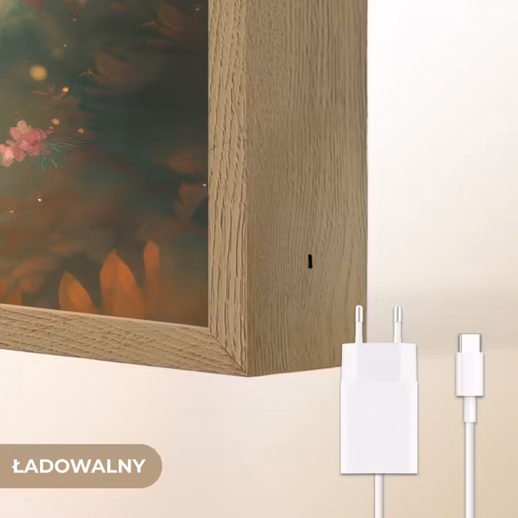 Paard - Bloemen - Natuur - Dieren - Bos - Oranje Light Box met batterij (Wandlamp kind) middel -USP_websiteoplaadbaarNL