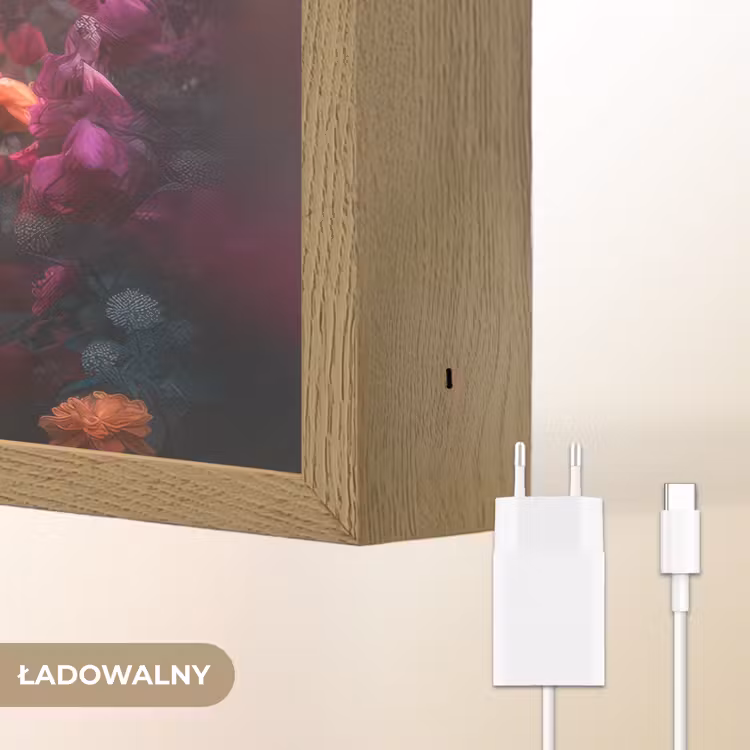 Paard - Bloemen - Paars - Oranje - Dieren Light Box met batterij (Wandlamp kind) middel -USP_websiteoplaadbaarNL