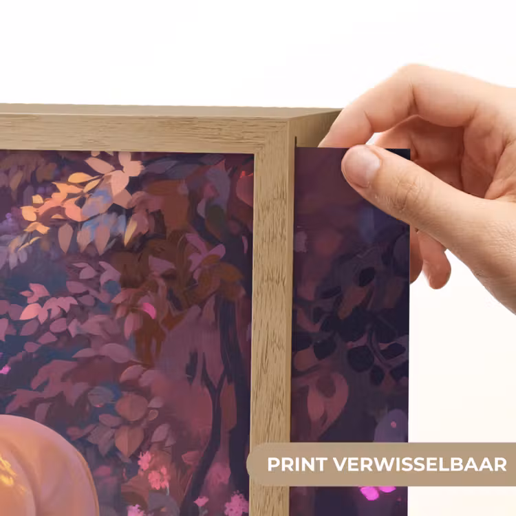 Paard - Bloemen - Paars - Vlinder Light Box met batterij (Wandlamp kind) middel -USP_websiteprintNL