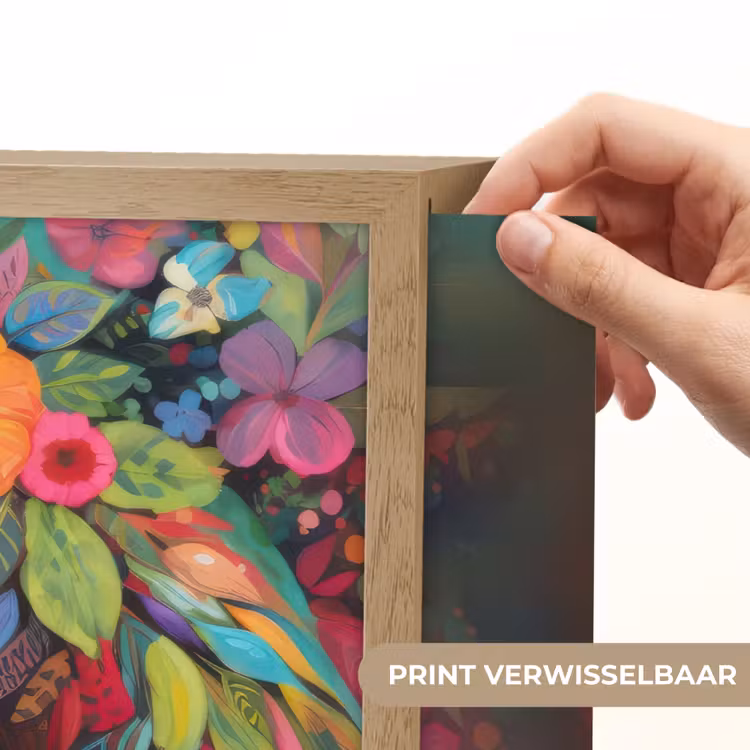 Paard - Bloemen - Schilderij - Natuur - Verf Light Box met batterij (Wandlamp kind) middel -USP_websiteprintNL