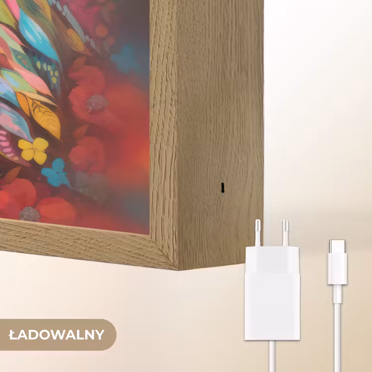 Paard - Bloemen - Schilderij - Natuur - Verf Light Box met batterij (Wandlamp kind) middel -USP_websiteoplaadbaarNL