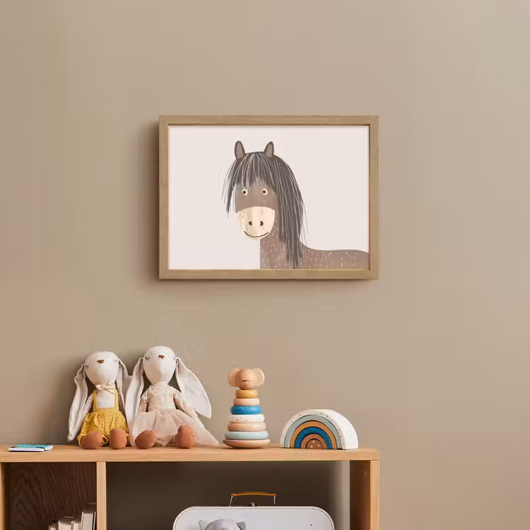 Paard - Dier - Pastel kleuren - Paarden Light Box met batterij (Wandlamp kind) middel -sfeer2_kind