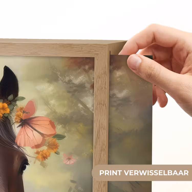 Paard - Dieren - Bloemen - Bos - Vlinder Light Box met batterij (Wandlamp kind) middel -USP_websiteprintNL