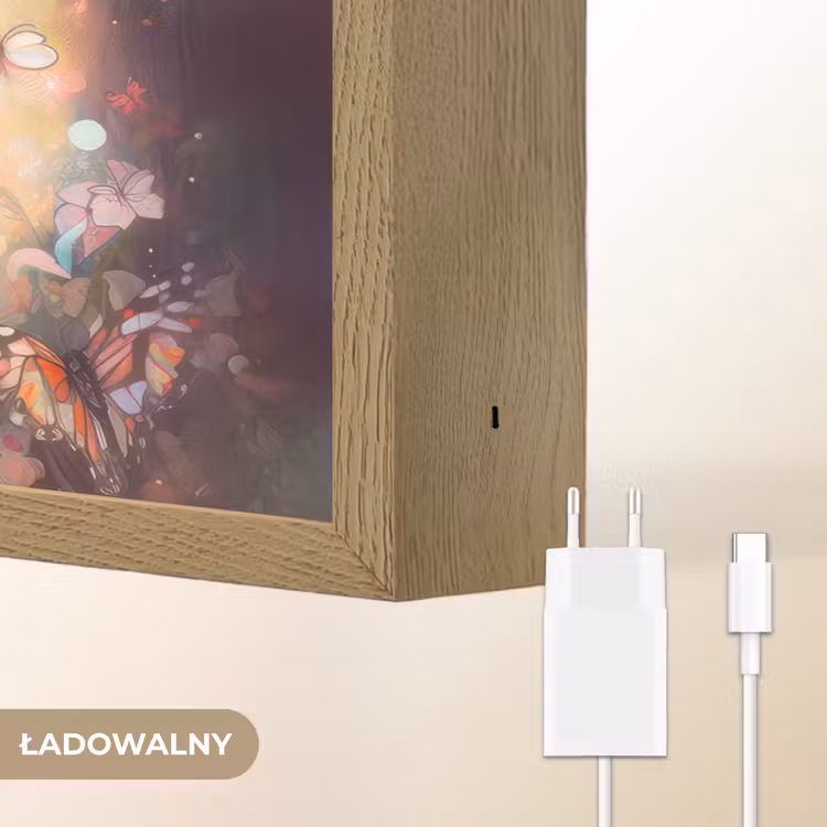 Paard - Natuur - Bloemen - Vlinders - Bos Light Box met batterij (Wandlamp kind) middel -USP_websiteoplaadbaarNL