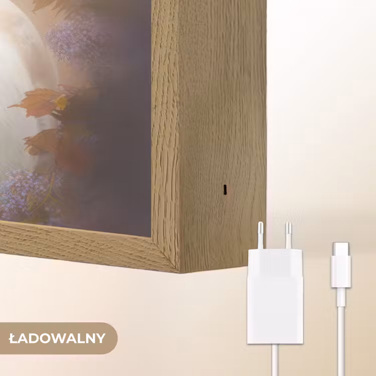 Paard - Natuur - Dieren - Bloemen - Paars Light Box met batterij (Wandlamp kind) middel -USP_websiteoplaadbaarNL