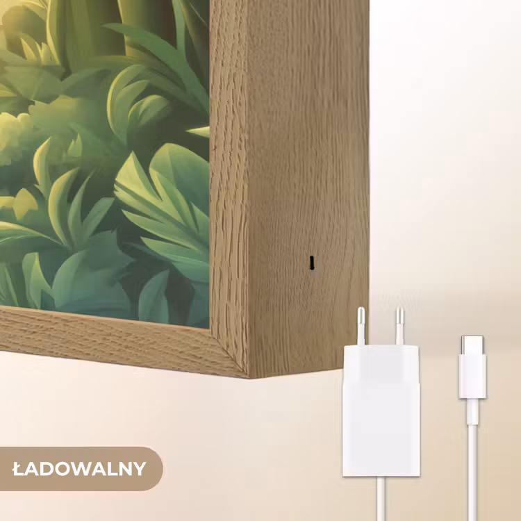 Panda - Cartoon - Bamboebos - Zwart Light Box met batterij (Wandlamp kind) middel -USP_websiteoplaadbaarNL