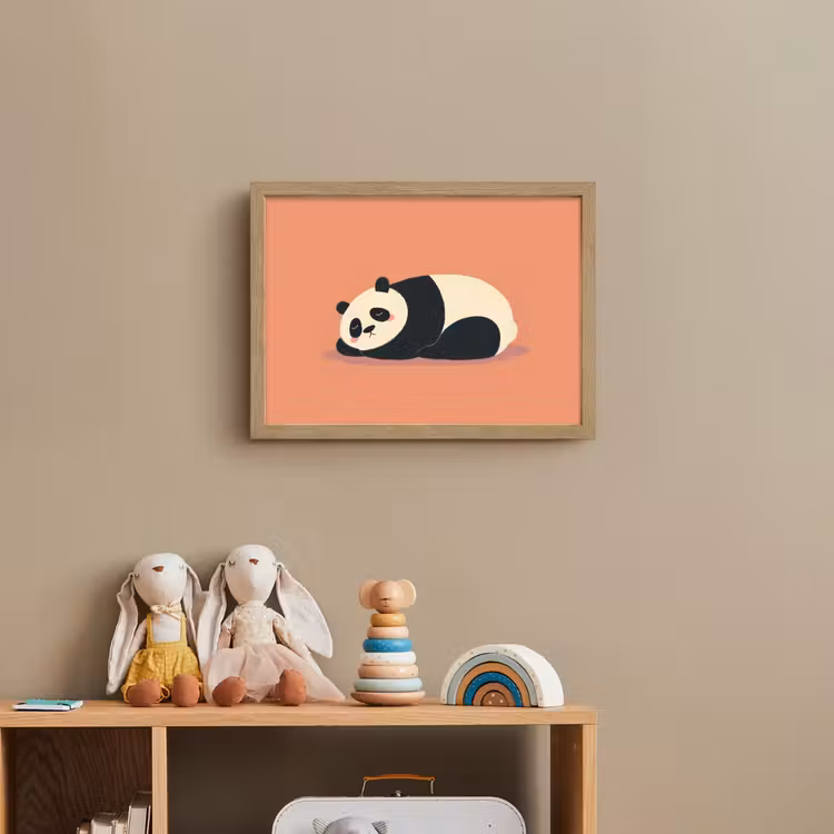 Panda - Slaap - Oranje Light Box met batterij (Wandlamp kind) middel -sfeer2_kind