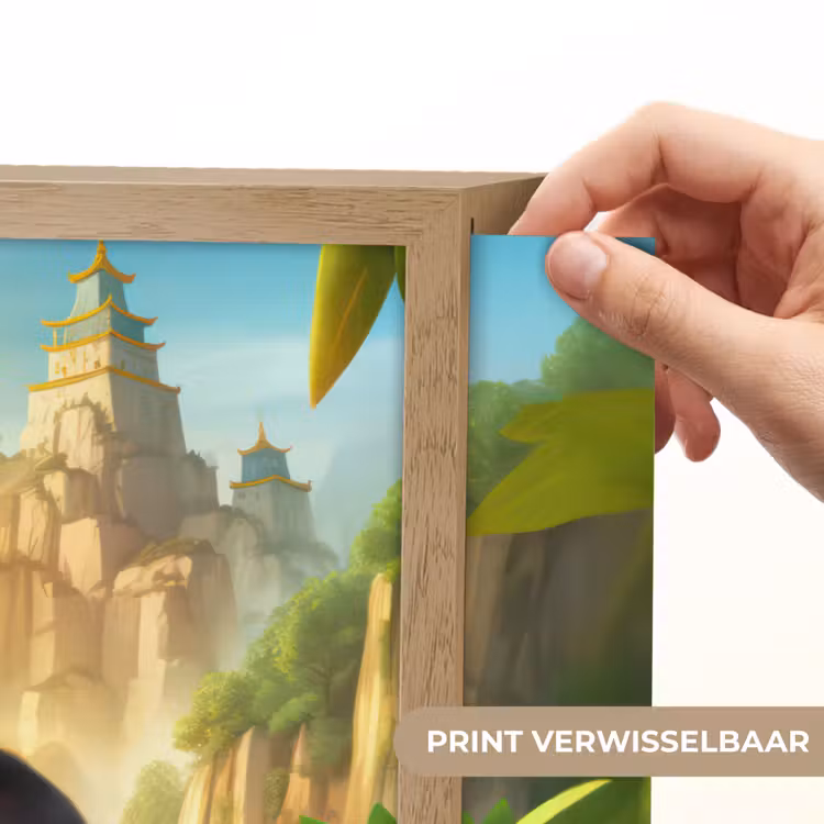 Panda - Wilde dieren - Jungle - Jongens - Kinderen Light Box met batterij (Wandlamp kind) middel -USP_websiteprintNL
