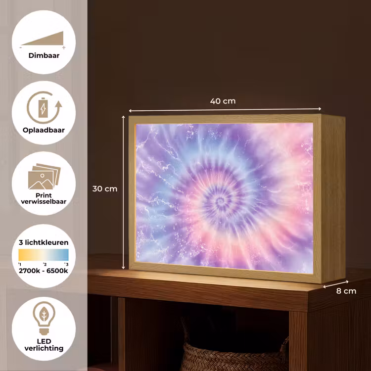 Pasteltinten - Paars - Spiraal - Marmer Light Box met batterij (Wandlamp kind) middel -USP_websiteoverzichtNL